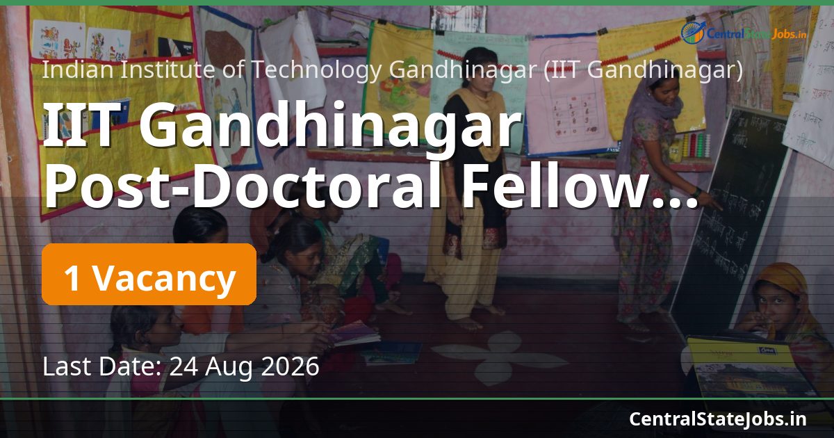 IIT Gandhinagar Post-Doctoral Fellow Recruitment 2026