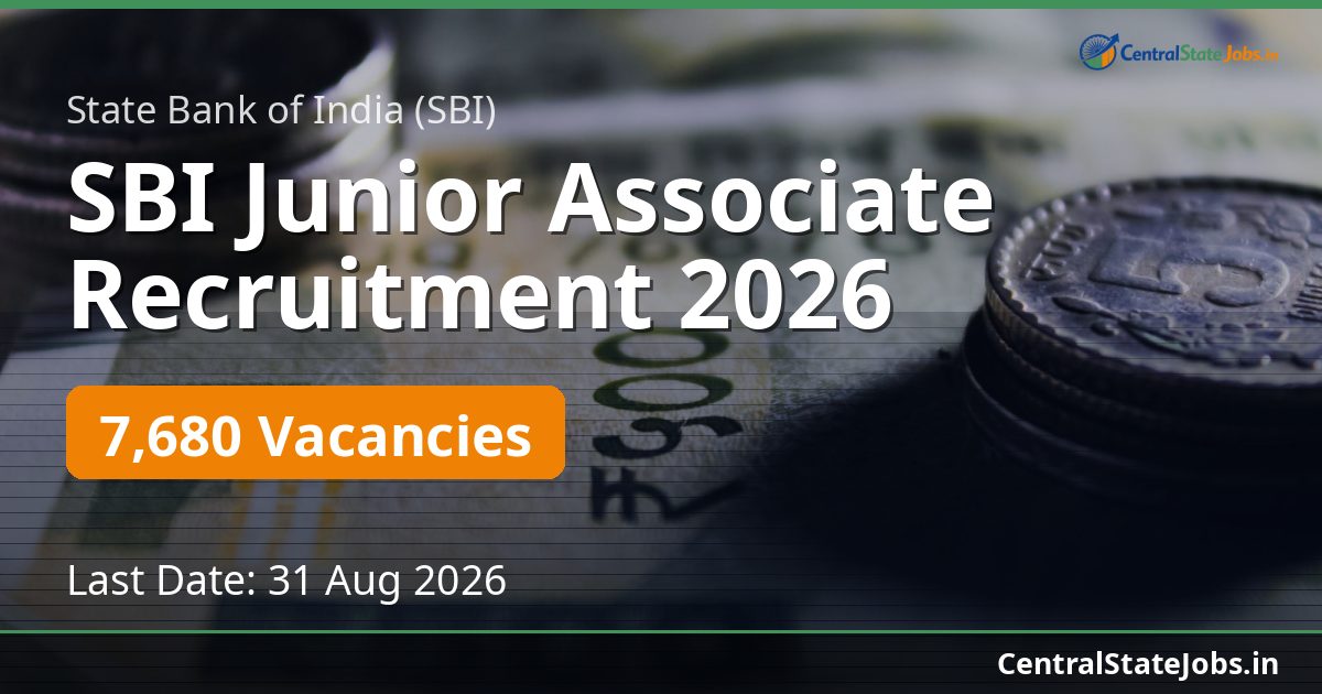 SBI Junior Associate Recruitment 2026 — 7680 Vacancies