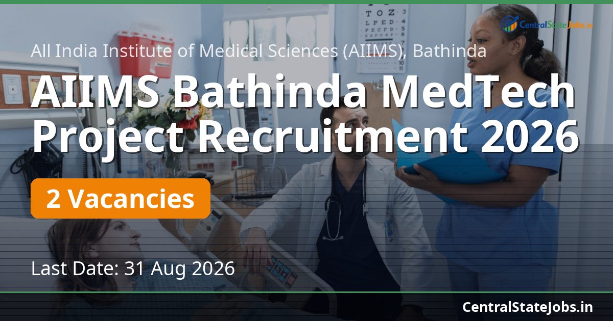 AIIMS Bathinda MedTech Project Recruitment 2026