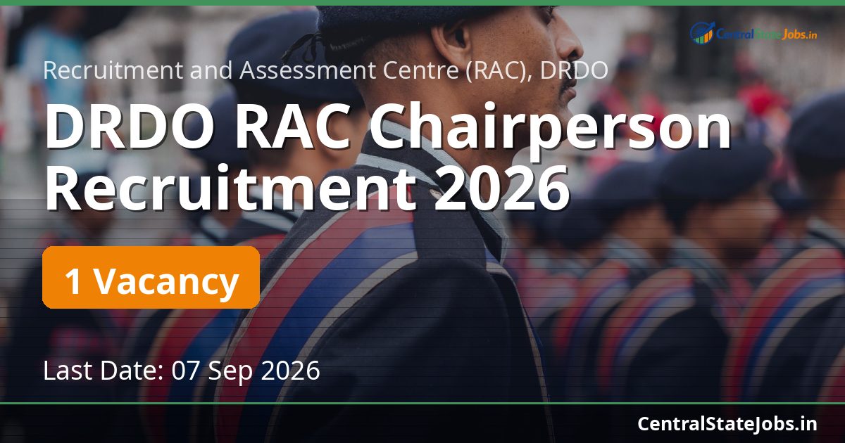 DRDO RAC Chairperson Recruitment 2026