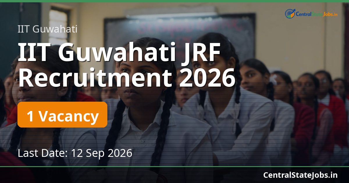 IIT Guwahati JRF Recruitment 2026