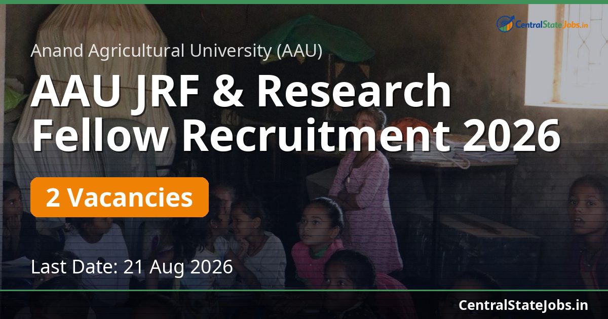 AAU JRF & Research Fellow Recruitment 2026