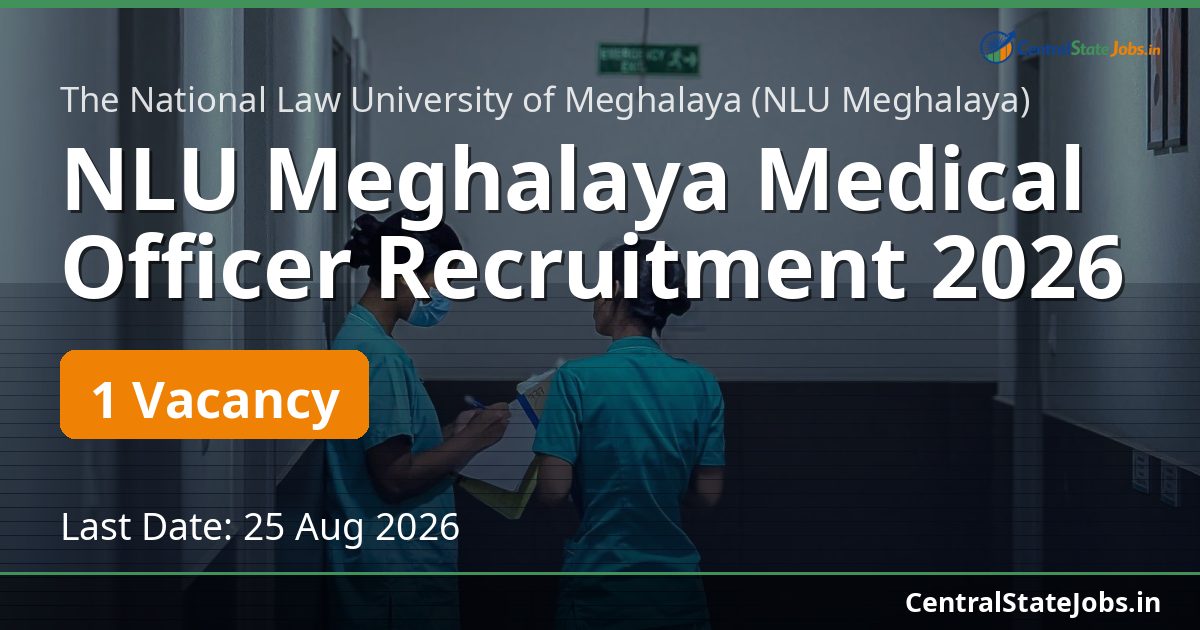 NLU Meghalaya Medical Officer Recruitment 2026