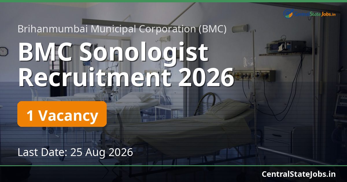 BMC Sonologist Recruitment 2026