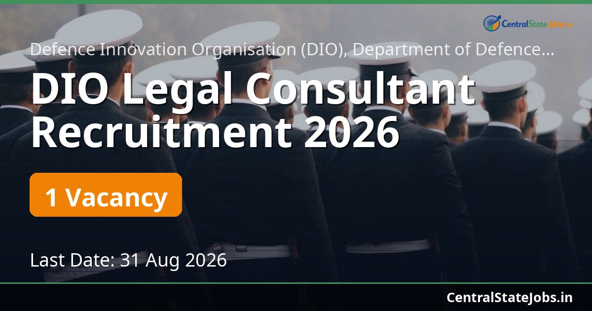 DIO Legal Consultant Recruitment 2026