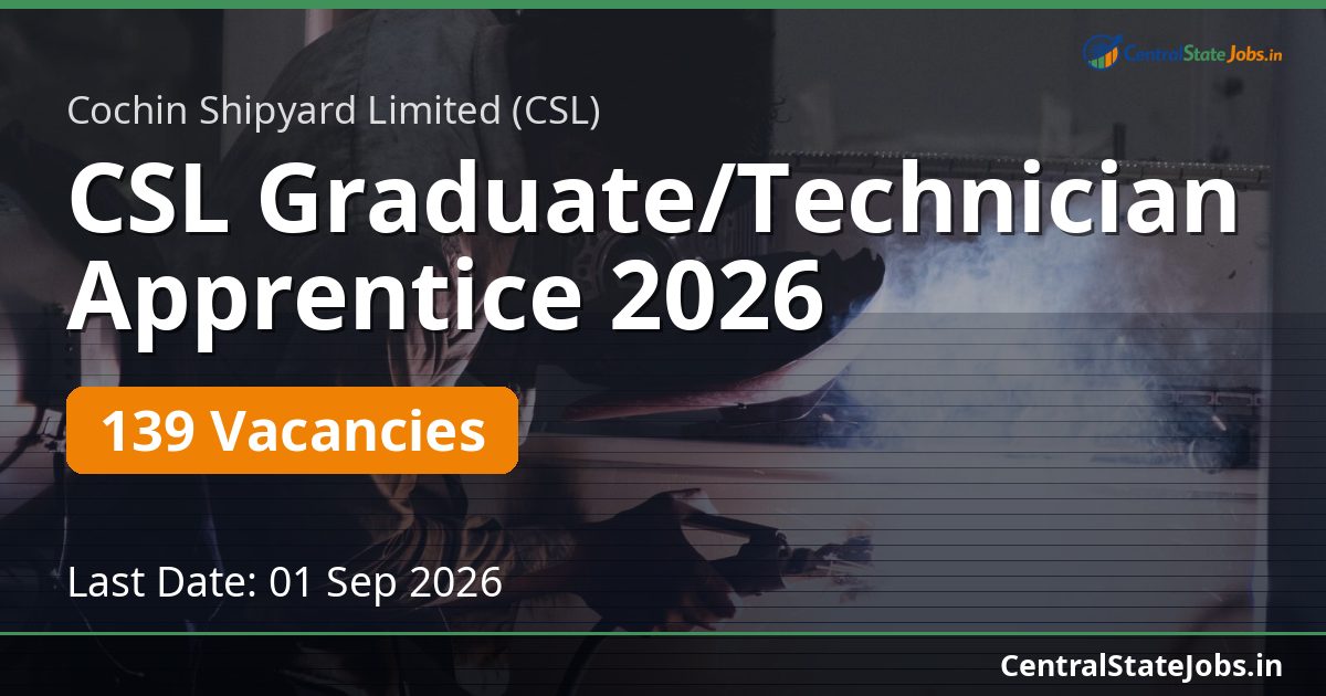 CSL Graduate/Technician Apprentice 2026 — 139 Vacancies