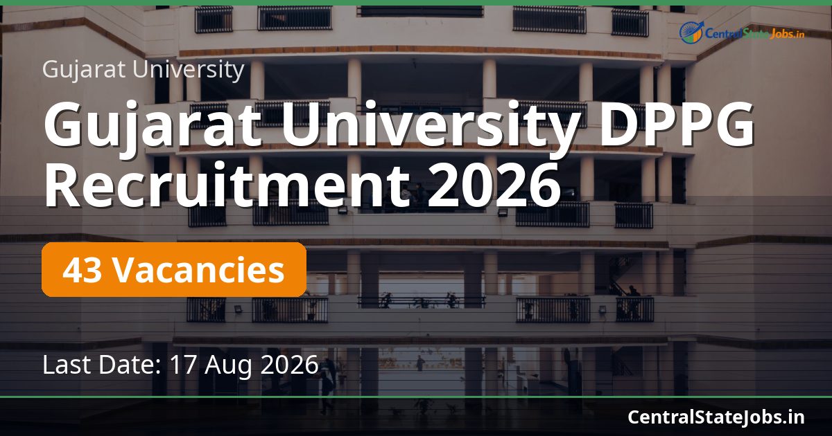 Gujarat University DPPG Recruitment 2026 — 43 Vacancies