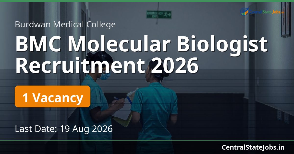 BMC Molecular Biologist Recruitment 2026