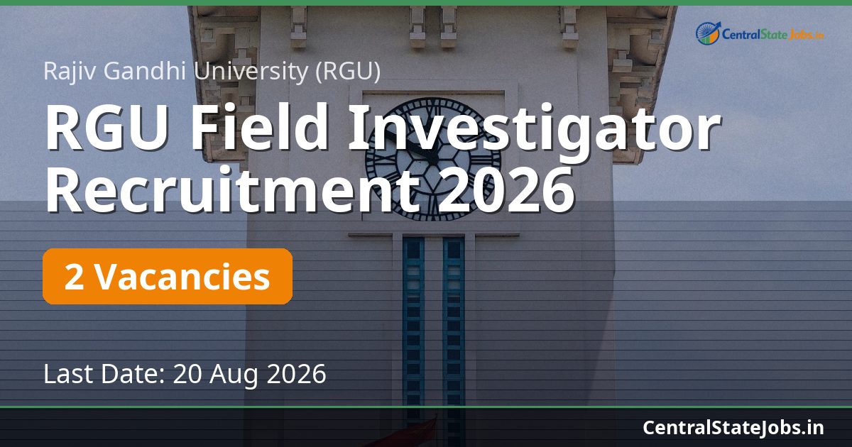 RGU Field Investigator Recruitment 2026