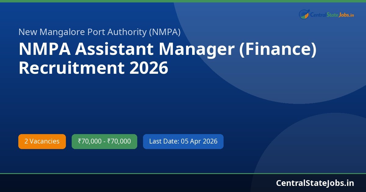 NMPA Assistant Manager (Finance) Recruitment 2026