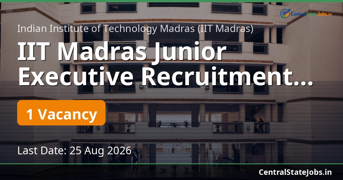 IIT Madras Junior Executive Recruitment 2026