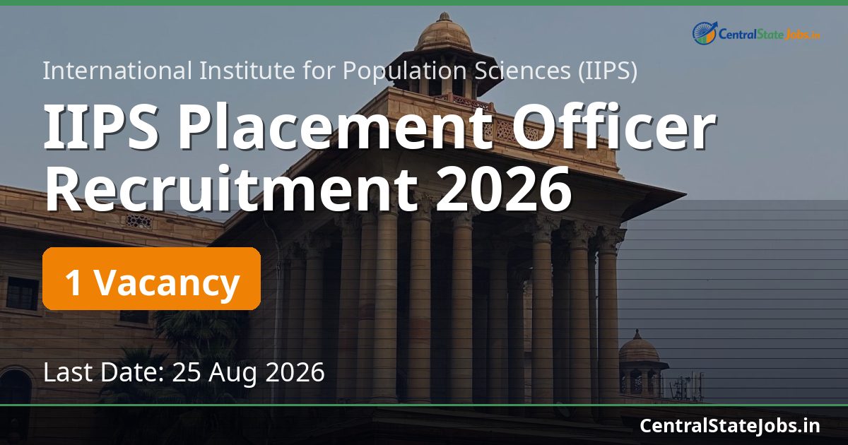 IIPS Placement Officer Recruitment 2026