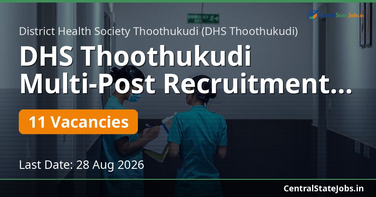 DHS Thoothukudi Multi-Post Recruitment 2026