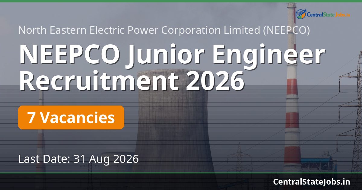 NEEPCO Junior Engineer Recruitment 2026