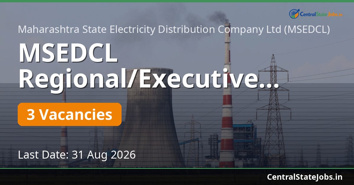 MSEDCL Regional/Executive Director Recruitment 2026