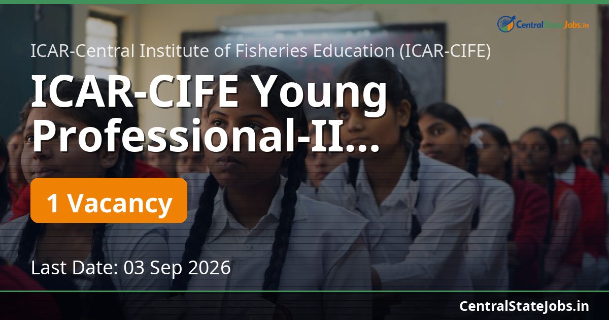 ICAR-CIFE Young Professional-II Recruitment 2026