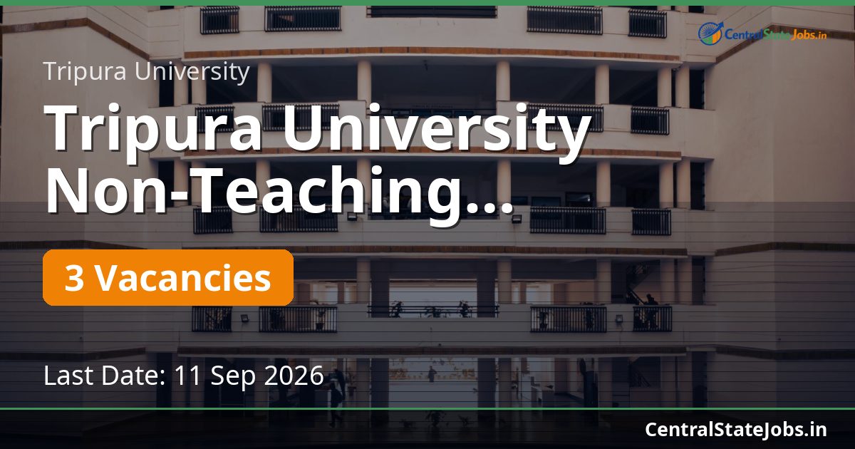 Tripura University Non-Teaching Recruitment 2026