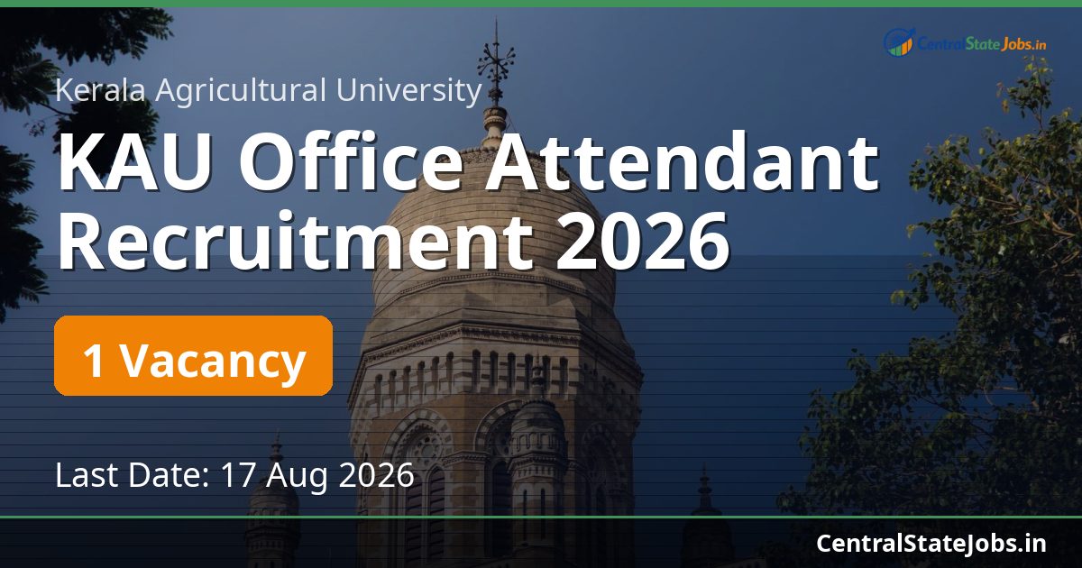 KAU Office Attendant Recruitment 2026