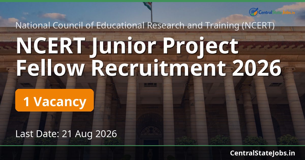 NCERT Junior Project Fellow Recruitment 2026