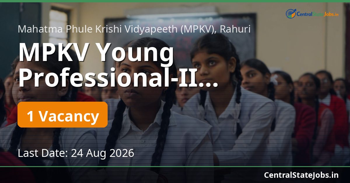 MPKV Young Professional-II Recruitment 2026