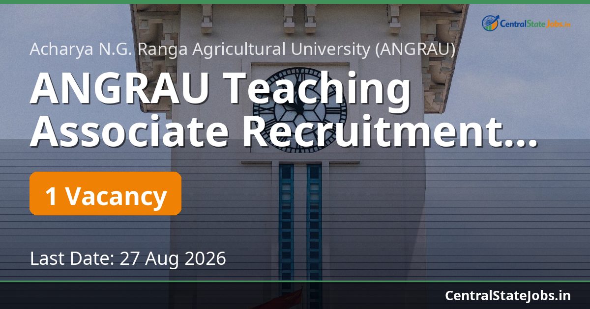 ANGRAU Teaching Associate Recruitment 2026