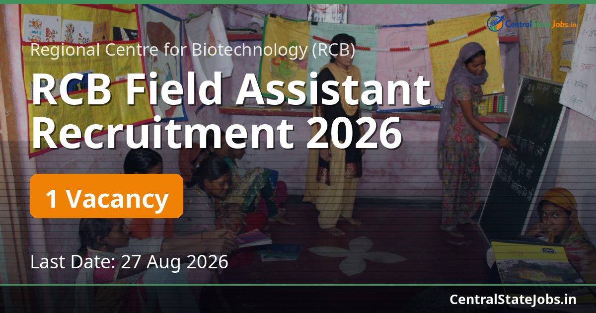 RCB Field Assistant Recruitment 2026