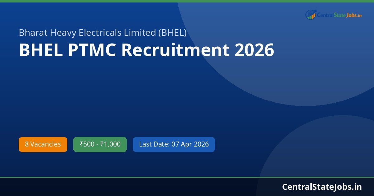 BHEL PTMC Recruitment 2026