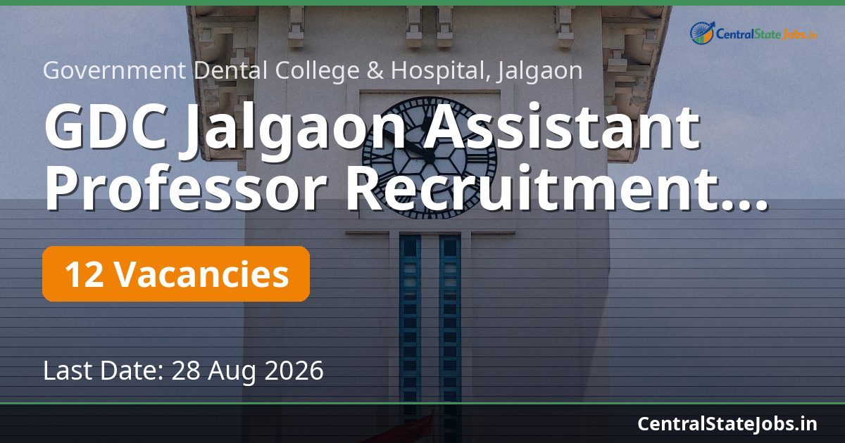 GDC Jalgaon Assistant Professor Recruitment 2026