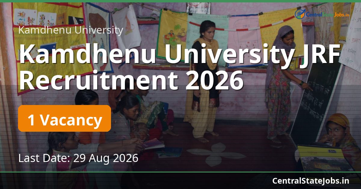 Kamdhenu University JRF Recruitment 2026