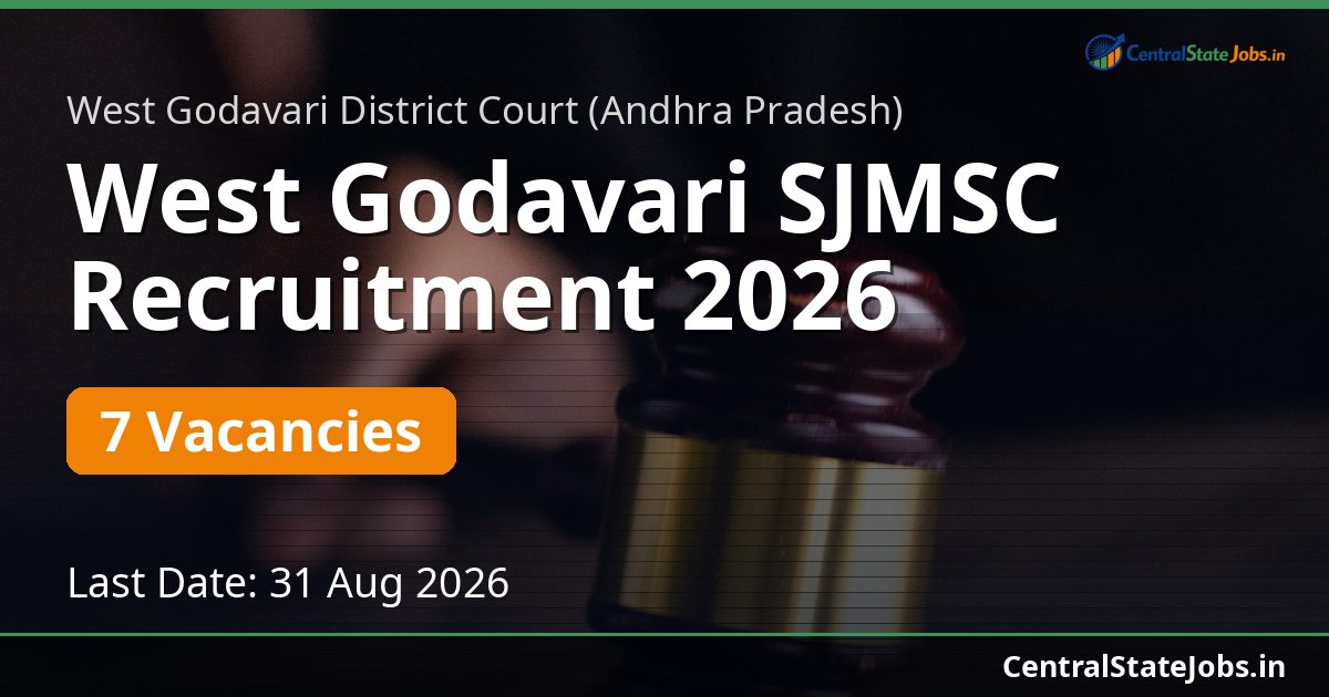 West Godavari SJMSC Recruitment 2026