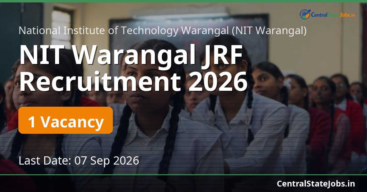 NIT Warangal JRF Recruitment 2026
