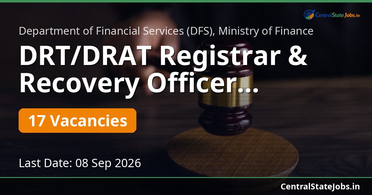 DRT/DRAT Registrar & Recovery Officer Deputation 2026