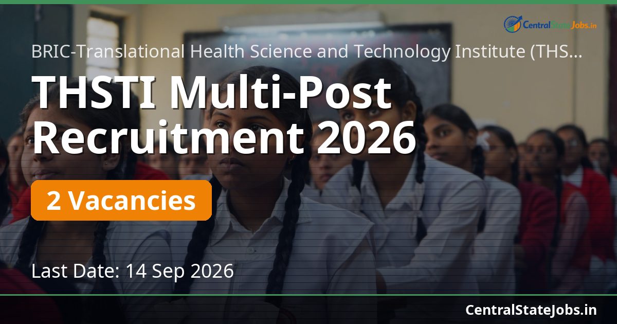 THSTI Multi-Post Recruitment 2026