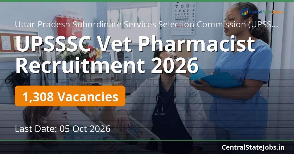 UPSSSC Vet Pharmacist Recruitment 2026 — 1308 Vacancies
