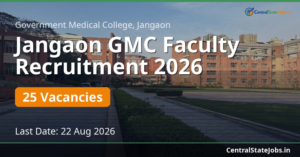 Jangaon GMC Faculty Recruitment 2026