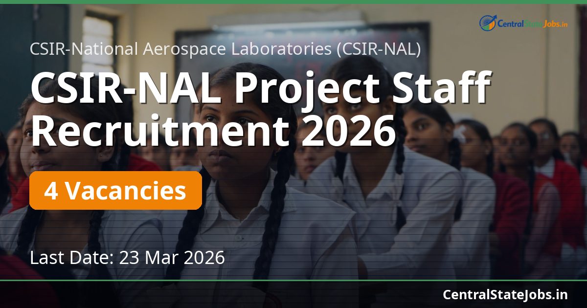 CSIR-NAL Project Staff Recruitment 2026