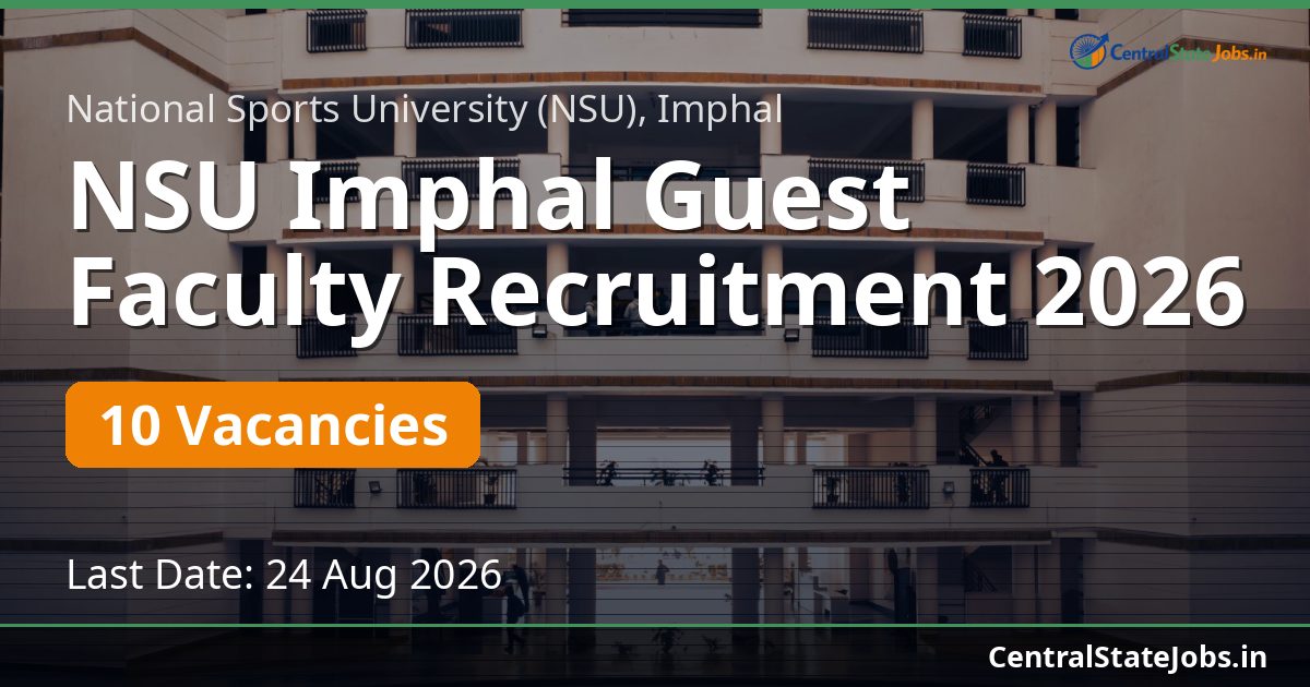 NSU Imphal Guest Faculty Recruitment 2026