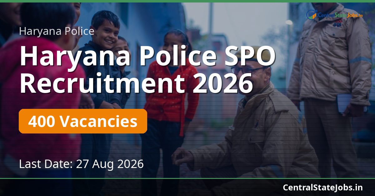 Haryana Police SPO भर्ती 2026 – 400 पद