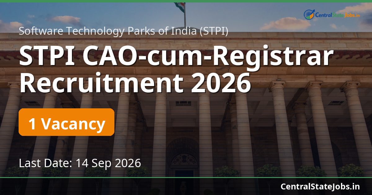STPI CAO-cum-Registrar Recruitment 2026