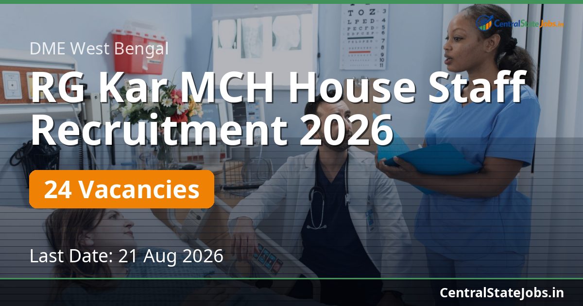 RG Kar MCH House Staff Recruitment 2026