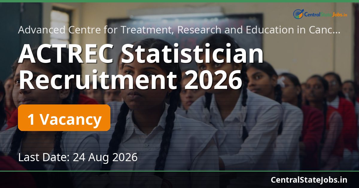 ACTREC Statistician Recruitment 2026