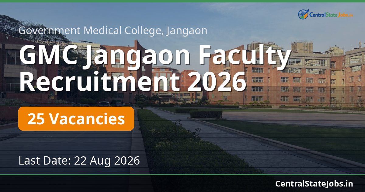 GMC Jangaon Faculty Recruitment 2026