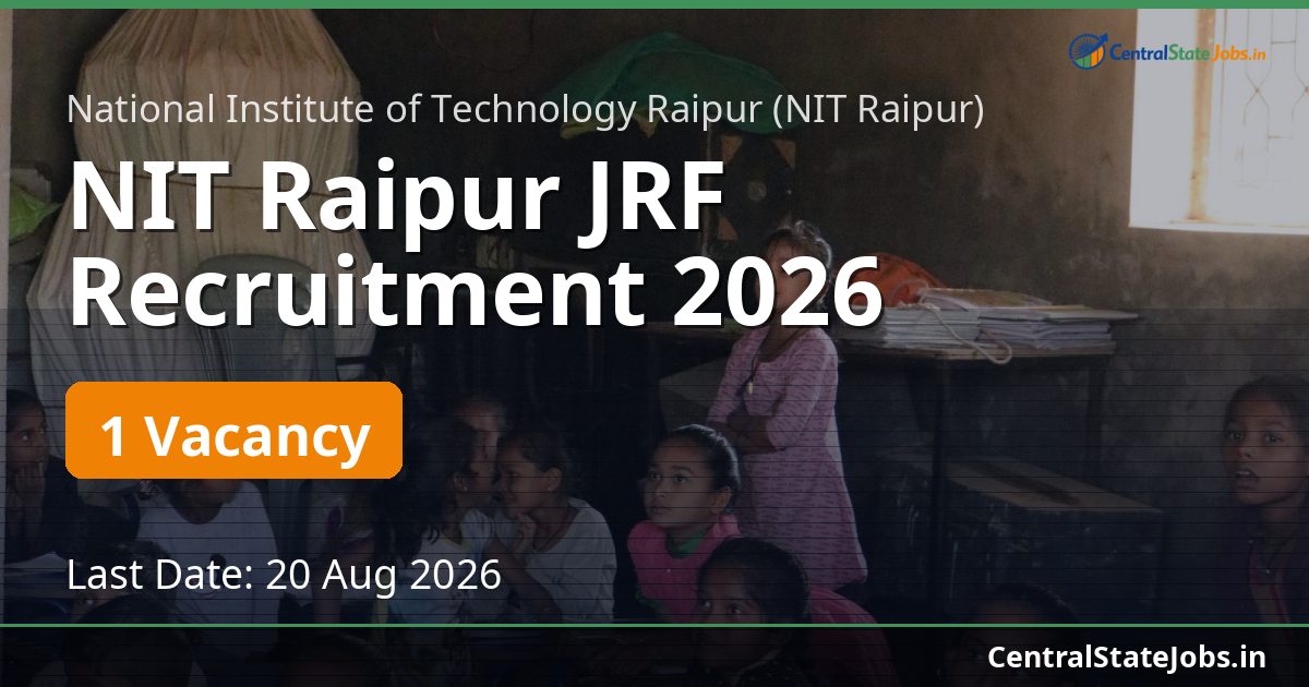 NIT Raipur JRF Recruitment 2026