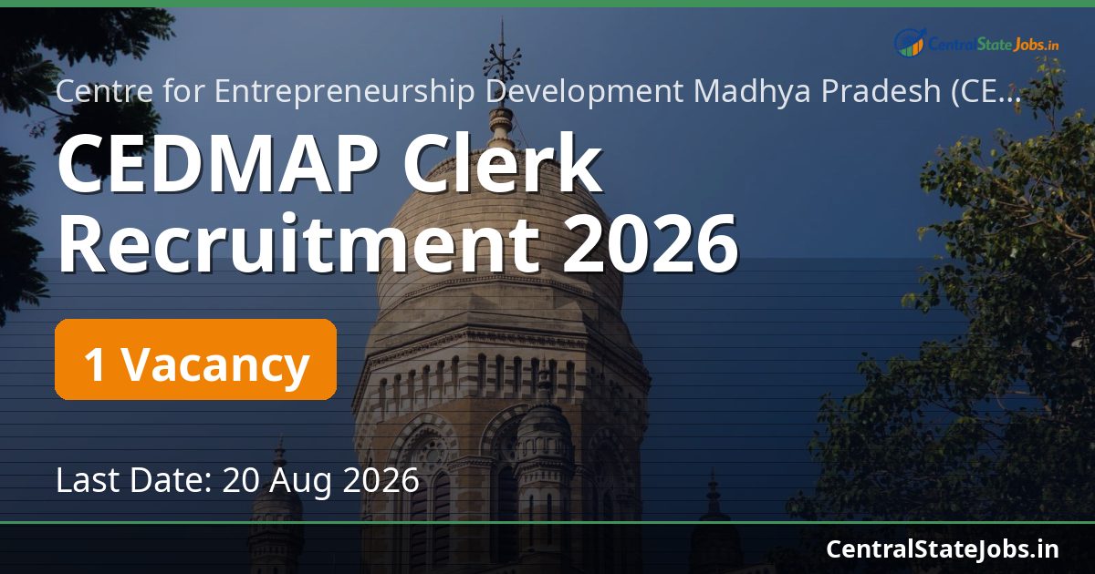 CEDMAP Clerk Recruitment 2026