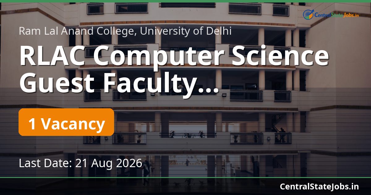 RLAC Computer Science Guest Faculty Recruitment 2026