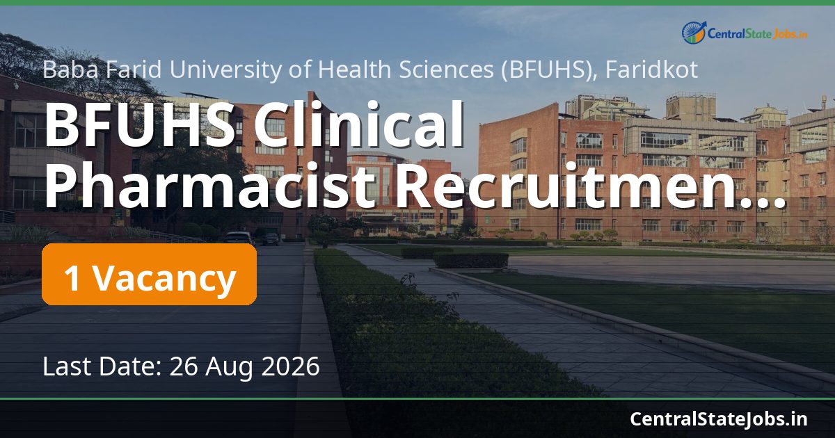 BFUHS Clinical Pharmacist Recruitment 2026