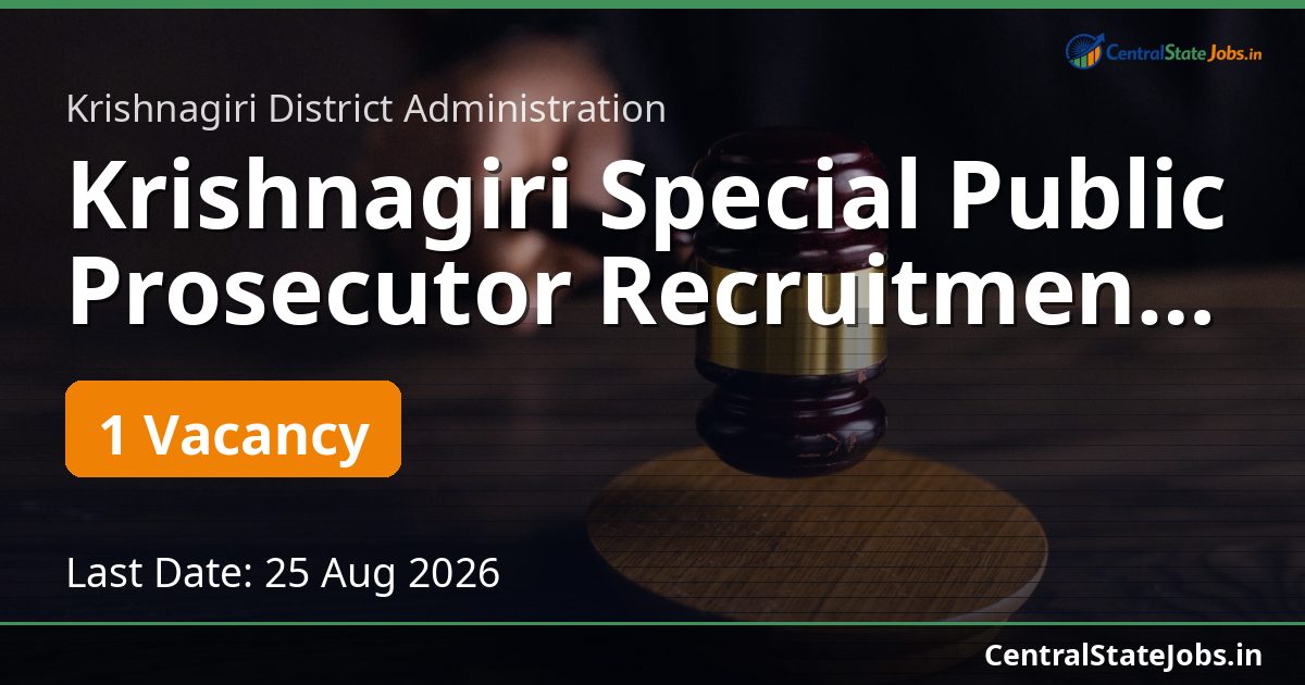 Krishnagiri Special Public Prosecutor Recruitment 2026