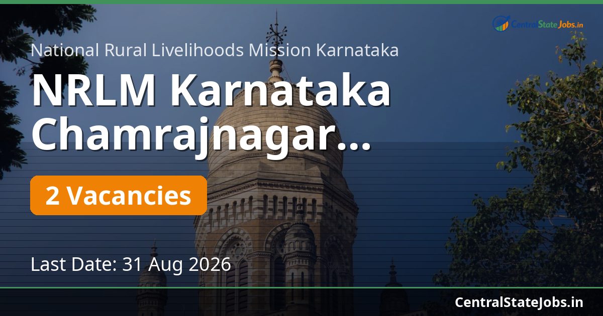 NRLM Karnataka Chamrajnagar Supervisor Recruitment 2026