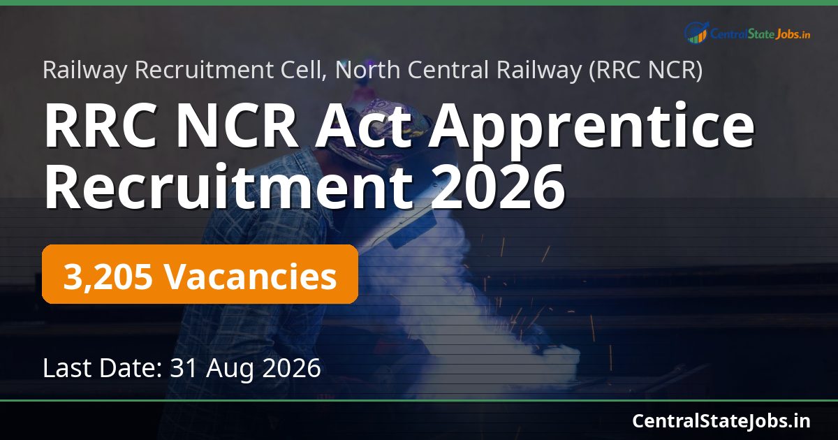 RRC NCR Act Apprentice Recruitment 2026 — 3,205 Vacancies