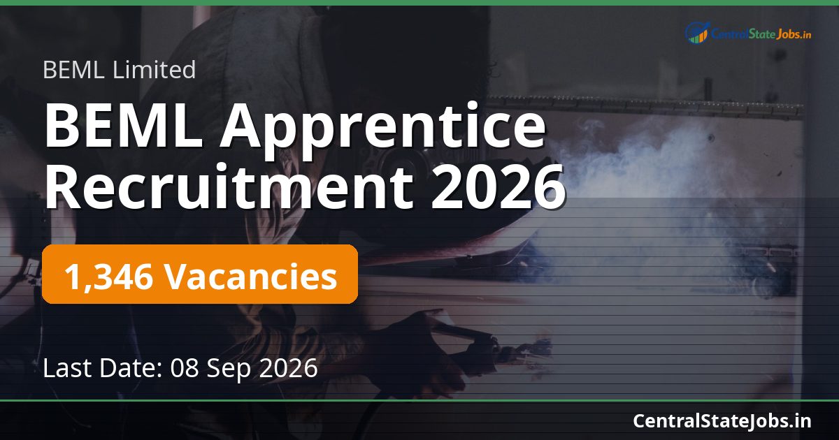 BEML Apprentice Recruitment 2026 — 1346 Vacancies